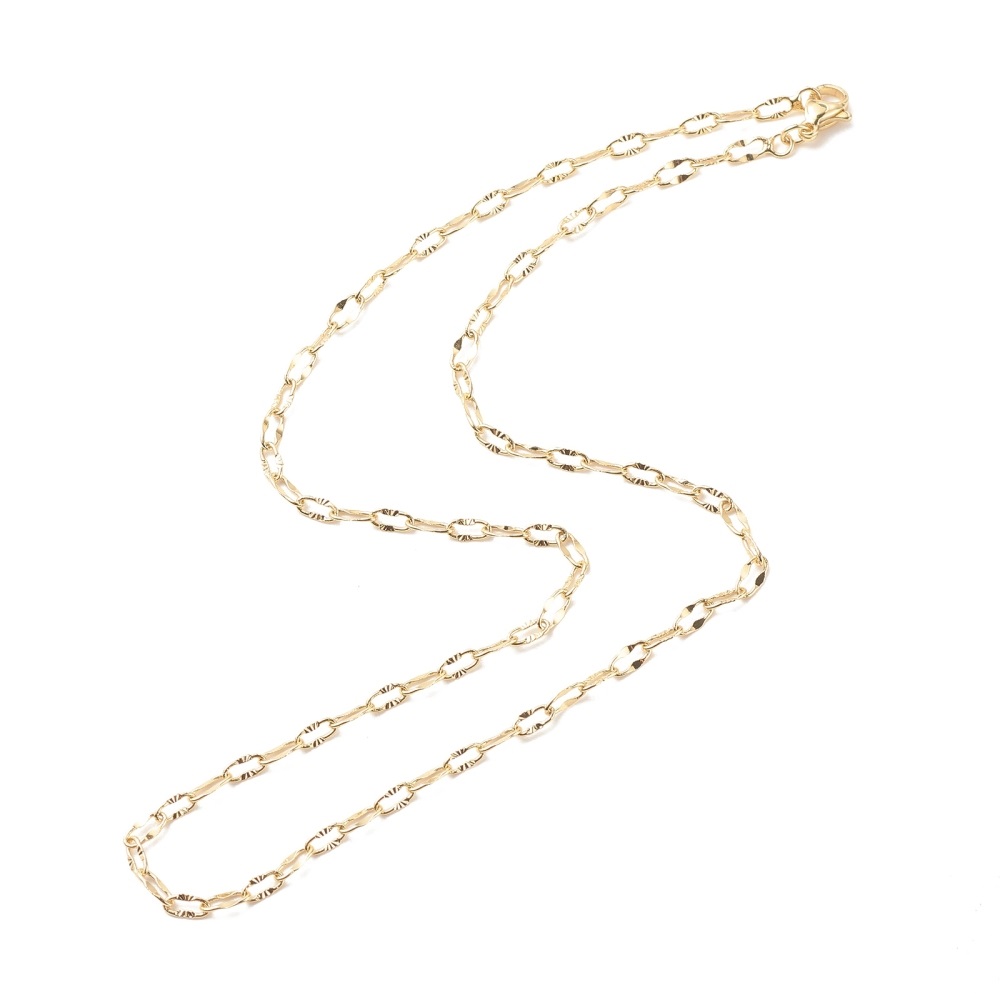 18K vergulde ketting met paperclip schakels