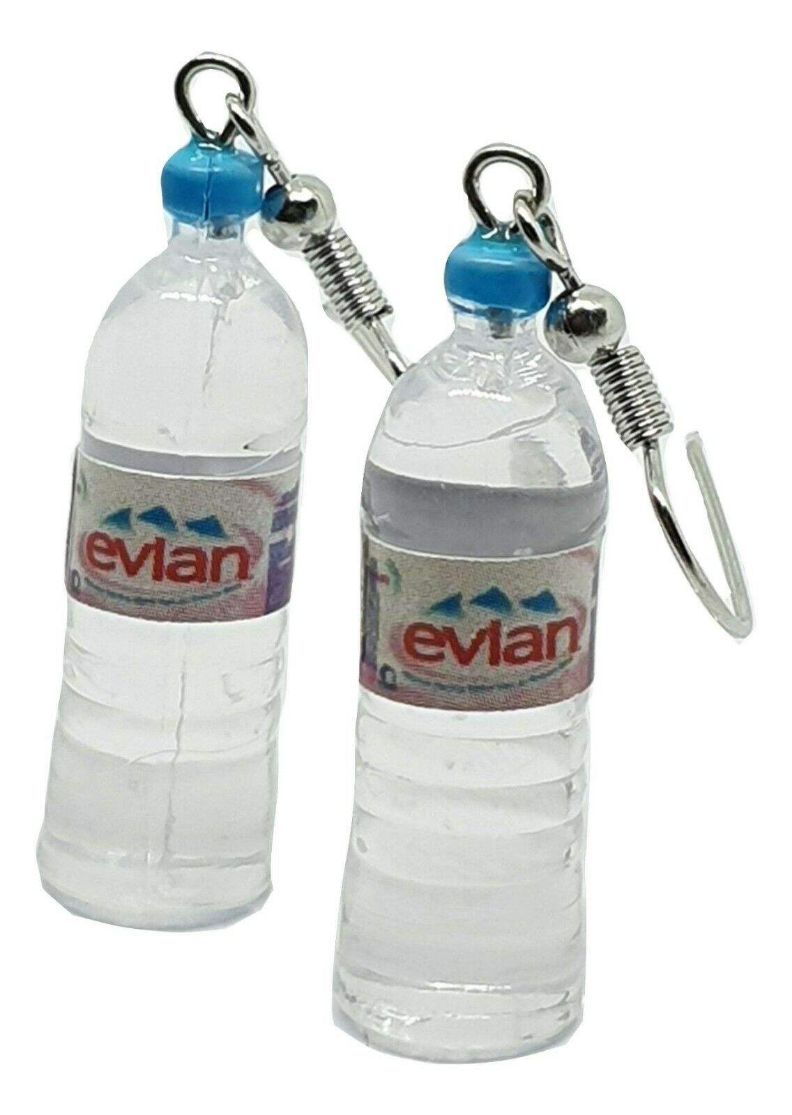 Evian water oorbellen