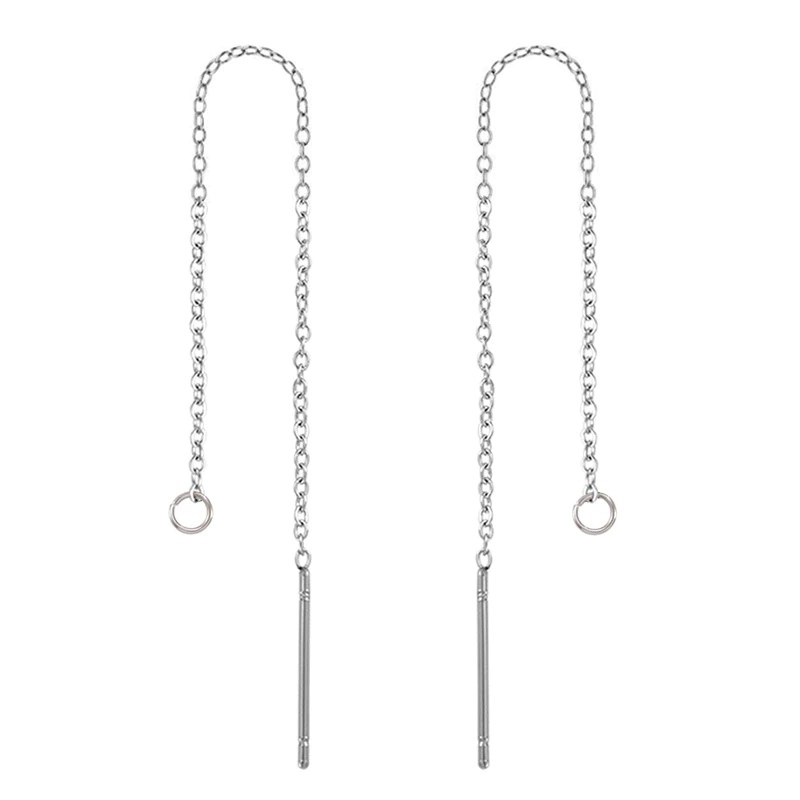 1 paar rvs oorbelkettinkjes 98x0,5mm