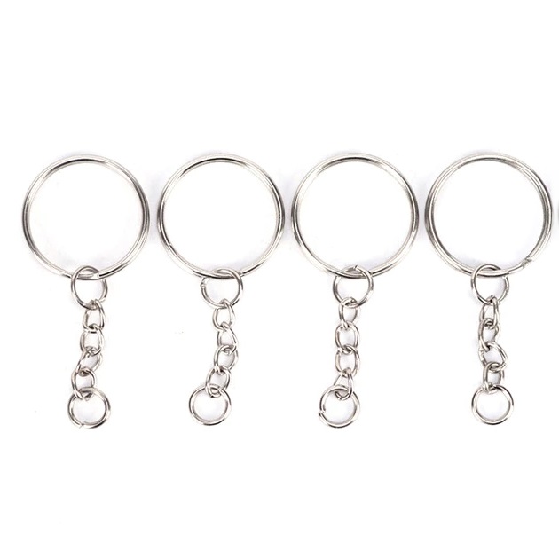 sleutelhangerring met kettinkje