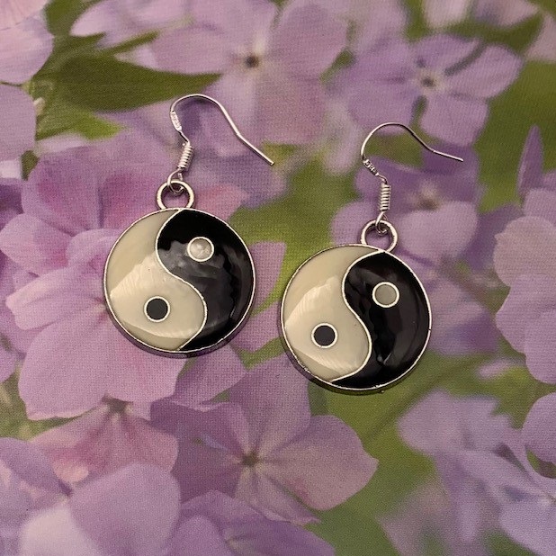 Yin Yang oorbellen 925 zilver 