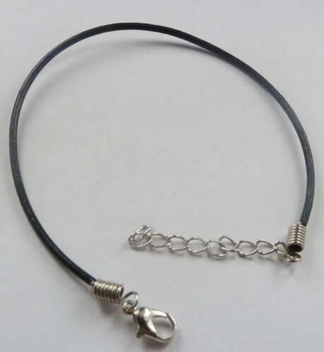 Armband, pandora-style, 3mm dik leer met KARABIJNslot