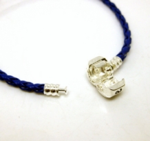 armband in verschillende kleuren, pandora-style, pu-leer met verzilverde LOVE sluiting