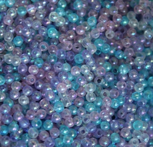 100 prinses mix kralen blauw/transparant/roze/paars