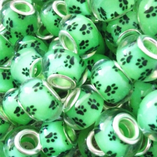 groene murano bedel met pootjes