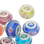 lampwork glaskraal/bedel ROOS pandora-style