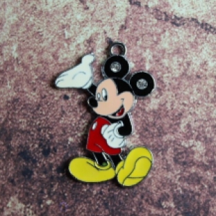 Emaille Mickey Mouse met strassoortjes