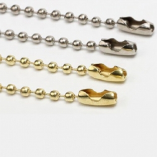 sleutelhanger ballchain in zilver, goud, zwart, antraciet of brons