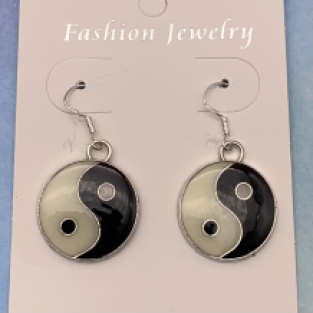 Yin Yang oorbellen 925 zilver 